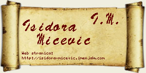 Isidora Mićević vizit kartica